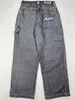 Jeans Men Y2K Hip Hop Letter Graphics Vintage Baggy Harajuku Denim Pants Casual Low Waisted Wide Trousers streetwear 240321