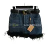 Sexy Fitted Skirts Women Fashion Feather Skirt Summer Breathable Denim Skirt with Designer Belt