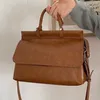 Umhängetaschen Vintage Mode PU Messenger Bag Damen Pendler Große Kapazität Umhängetasche Koreanischen Zip Geldbörsen Und Handtaschen Für Frauen