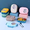 Servies 1 Stuks Draagbare Bento Dozen 1000 Ml Met Soepkom Stapelbare Lunch Container 304 Roestvrij Staal Snack Box volwassen