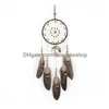 Artes e artesanato Home Dreamcatcher Wind Chimes Handmade Nordic Dream Catcher Net com penas Beads Wall Pendurado Decoração de presente 25pcs Dhlgj