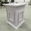Decorative Plates Custom Acrylic Round Cylinder Plinths For Wedding Party Pedestal Stand White Cake Flower Display