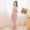 Girl's Dresses Korean childrens celebrity princess dress short sleeved birthday party dress 6 8 10 12 years old 24323