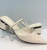 Zapatillas de tacón grueso para mujer al aire libre, sandalias de moda, zapatillas de mujer, nuevas sandalias sexys de verano, zapatos casuales, zapatillas con tacones puntiagudos.