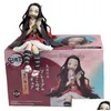 Brinquedo de descompressão 14cm Demon Slayer Figura Kimetsu No Yaiba Action Nezuko/Tanjirou/Zenitsu/Inosuke/Shinobu/Miritsu Estatueta Dol Drop D Dhkp2