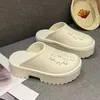 Family Baotou g Hole Shoes with Thick Sole and High Eva Elasticity Rubber Plastic Outer Wear Thick Heels Baotou Half Tuo Matsuke Heel Cool Slippers