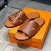 Herren-Hausschuhe, Sandale, Designer-Slider, Flip-Flops, flache Sandalen, Strand-Komfort, Kalbsleder, natürliches Wildleder, Ziegenleder in Braun und Schwarz