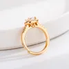 Классическое модное кольцо с муассанитом цвета D из 18-каратного золота, комплект из золота цвета шампанского, кольцо с цирконом и бриллиантом для женщин