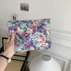 Kosmetiska väskor retro blommor tryck blixtlåsväska kawaii rese kvinnor makeup kits skönhet förvaring läppstift sminka organisatorpåse