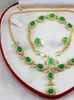 Collana orecchini set verde rosso perline pietra gioielli ciondolo vintage braccialetto anello set di gioielli per le donne regali per la festa di nozze