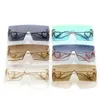 2 pcs Fashion luxury designer New frameless sunglasses square large frame one-piece piece piece love fashionable glasses sunscreen style