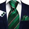 Cravate élégante en soie Paisley verte pour hommes, boutons de manchette, mode, fête d'affaires, mariage, dropshipping, Hi-Tie Designer 240323