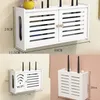 Ganci fai da te bianco Wireless Router Wifi scaffale scatola di immagazzinaggio presa domestica decorazione TV Set-top rack di alimentazione per cavi a parete