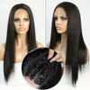 Spetsspår Kort Yaki Front Human Hair 13x4 PRECUCKKED FÖR AFRIK AMERIKANSKA 130% DENSITY DROP LEVERANSPRODUKTER DHLL9