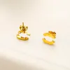 Boutique Pendientes chapados en oro de acero inoxidable Diseñador de la marca Joyería con dijes Pendientes Stud Estilo de moda de primavera Pendientes de regalo para el día de la madre