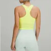 Lu Ebb to Street Tank Crop Top Vest with Padded Women Leggings Workout Yoga Suit Seamless Vest Sports Racer Back Tight Fitness Sexy Gym Shirt 13 Colors