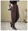 Women's Jeans Woman Autumn Retro Leisure Contrast Flash Streetwear Patchwork Elastic Waist Pocket Washing Mom High Harem Pants