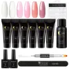 Kits Poly Extension Gel Nagelkit Nageluitharding Licht Snelle opbouwgel met slipoplossing Valse nageltips Decoratie Manicure Gereedschap