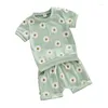 Kleidung Sets Kleinkind Baby Girl Summer Clothes Outfit Set Daisy Print Kurzarm T-Shirt Tops und Shorts