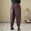 Jeans da donna Donna Autunno Retro Tempo libero Contrasto Flash Streetwear Patchwork Elastico in vita Tasca Lavaggio Mamma Pantaloni Harem alti