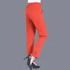 Colori caramelle Donna Pantaloni classici elasticizzati Pantaloni eleganti estivi sottili Pantaloni dritti sottili Madre Casual Pantalones a vita alta Capris slim 240309