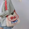 Axelväskor förtjockad dukväska student postman kvinnlig slitsträcka crossbody japansk stil handväskor för kvinnor