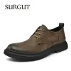 Shoes SURGUT New Genuine Leather Men Shoes Bussiness Working Flats High Quality Causal Soft Daily Comfort Male Footwear Shoes Men