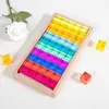 Sorting Nesting Stacking toys Acrylic cubes gemstone blocks childrens learning rainbow lights and transfer stacking baby Montessori educational 24323