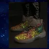 Schoenen Professionele herenbasketbalschoenen Niet -slip mannen Hoge top sneakers Mode kleurrijke basketbal sneakers mannen fluorescerende schoenen