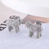 Kolczyki stadnorskie Fahon Temperament Pełny kryształowy wkładka Perła Znakomite pies srebrna platana biżuteria zwierzę zwierzę