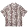 Camicie casual da uomo WACKO MARIA Spot Leopard Printing Uomo Donna Camicia allentata Hawaii di qualità Top Tees