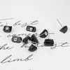 Stud Earrings Natural Stone Irregular Black Tourmaline Studs Personalized Versatile Women's Fashion Jewelry