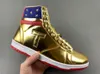 Trump-schoenen Trumps Sneakers geven nooit over basketbalschoen goud casual schoenen high-tops sneakers luxe schoen trendy buitentrainers voor mannen en vrouwen