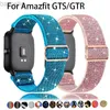 Oglądaj pasy 20/22 mm dla Amazfit GTS-GTR-4-3-2-E-Mini Pro Stratos 3 Regulowane elastyczna nylonowa bransoletka Amazfit BIP-U-S-3-PRO Pasek 24323