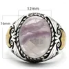 Cluster Rings 925 Sterling Silver Men's Turkey Classic Vintage Set Natural Fluorite Large Stone With Stones