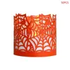 Castiçais 67JE 50pcs Halloween Web Paper Cut Hollow Flameless Tea Light Lam