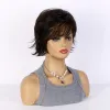 Wigs OUCEY Synthetic Hair Wigs for Women Pixie Cut Short Wig With Bangs Natural Wavy Wig Female Black Brown Blonde Wigs Women