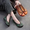 Buty swobodne Birkuir Retro Mokerski Flats Kobiety kwadratowe palce oryginalny skórzany poślizg na chińskim stylu miękki łódź panie