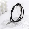 Charm Bracelets Simple Multi-layer Bracelet Black Rope Chain Wristband Hiphop Pendant Casual Adjustable For Mens Jewelry