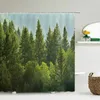 Rideaux de douche montagne 3D vert rideau de bain Long 180x200 cm imperméable Polyester occultant arbre forêt pour salle de bain