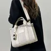 Nouveau sac fourre-tout de grande capacité sac à main en laine de soie brillante sac à tête d'aigle sac à bandoulière diagonale simple pour femme sac pour femme H240328