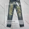 Designer Jeans Mens Purple Jeans Denim Trousers Fashion Pants High-end Quality Straight Design Retro Streetwear Casual Sweatpants Joggers Pant Washed Old Jeans 39