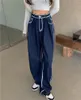 Women's Jeans Design Sense Instagram Temperament Contrasting Color Paint Loose Drape Wide Leg Mop Pants Long Trend