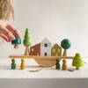 Ordinamento dei giocattoli impilanti di nidificazione in legno per bambini bilanciamento animale thread toy seesaw block game game montessori education regali 24323
