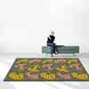 Carpets Nordic Style Bedroom Bedside Area Rugs Vintage Cartoon Green Pink Yellow Leopard Print Carpet Living Room Kitchen Floor Door Mat