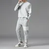 男性服2021秋の冬の男性セット2ピース韓国のファッションパーカーとズボンのデザイナースウェットシャツ服プリッシー