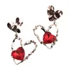 Ensemble collier et boucles d'oreilles Y2K en Zircon, cœur pour femmes et filles, chaîne de clavicule, bijoux cadeau