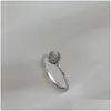 Solitaire Ring Verstelbare ringen met natuurlijke maansteen Fijne sieraden Verloving voor vrouwen Vintage cadeau aan vriendin Drop Delivery Dhuzj