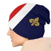 Berets França Fleur de Lis Bandeira Francesa Bonnet Chapéu Tricô Chapéus Homens Mulheres Moda Fleur-De-Lys Lily Flor Inverno Quente Gorros Cap