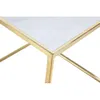 Iconic Home Table d'appoint Rialto - Finition en métal massif - Cadre cubique - Aspect marbre - Moderne et contemporain - Doré